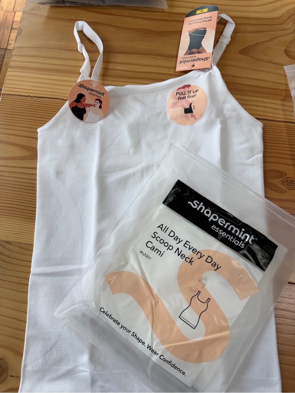 Shapermint White Packaged Cami with Barcode Label